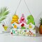 Reversible Summer 4th of July Memorial Day Welcome Door Sign Decor Double Sided Gnome Wooden Hanging Plaque Patriotic Independence Day Door Hanger for Porch Home Wall Outdoor Decoration
